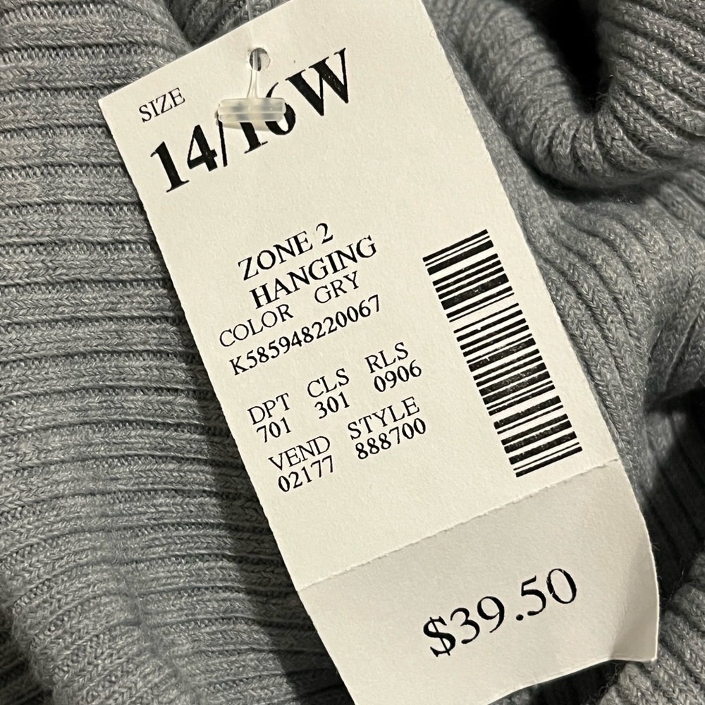 Lane Bryant Turtleneck Sweater Gray Soft Lightweight Acrylic 14/16 NWT - Picture 4 of 4